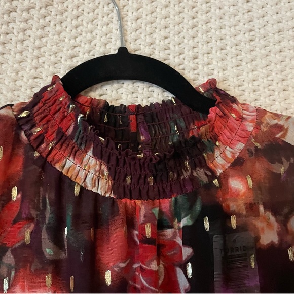 Torrid Floral Chiffon Mock Neck Midi Dress (plus size; size 0) - Picture 12 of 14